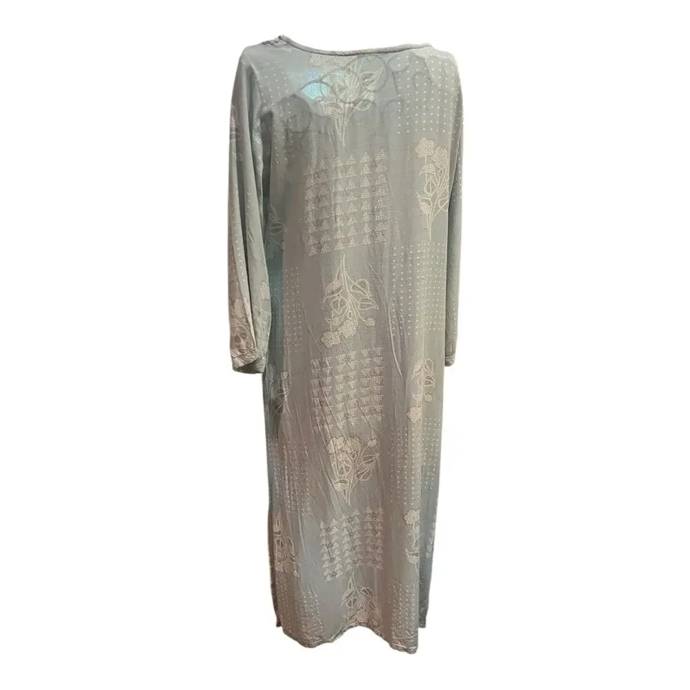 Unbranded Coverup Dress Blue Lovely Embroidered Beaded Detail L Fits Like Small